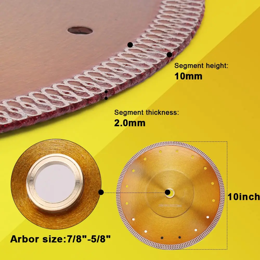 10 inch 250mm diamond saw blades wheels marble concrete tile cutting discs blades