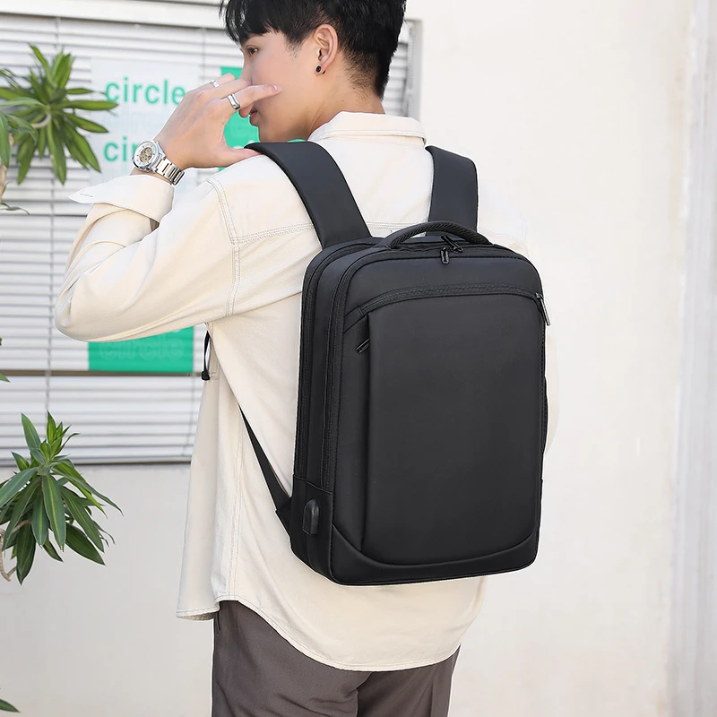Wholesale Business 15.6 Inch Laptop Backpack with USB Charging Port Water-Resistant Daypack for Travel Covers & Bag