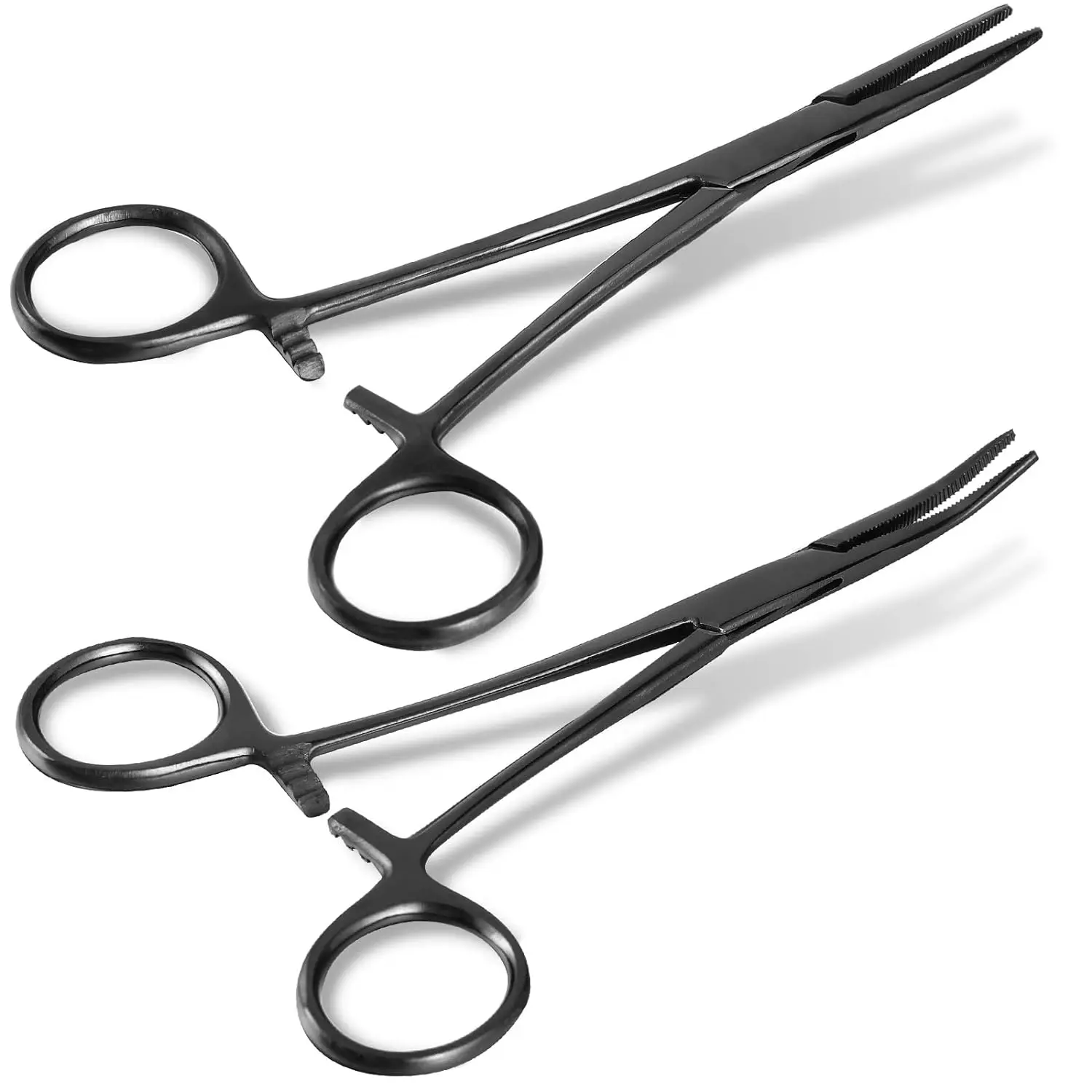 Black Color 5.5 Inch Hemostat Curved and Straight Hemostat Forceps Piercing Pliers Forceps Stainless Steel