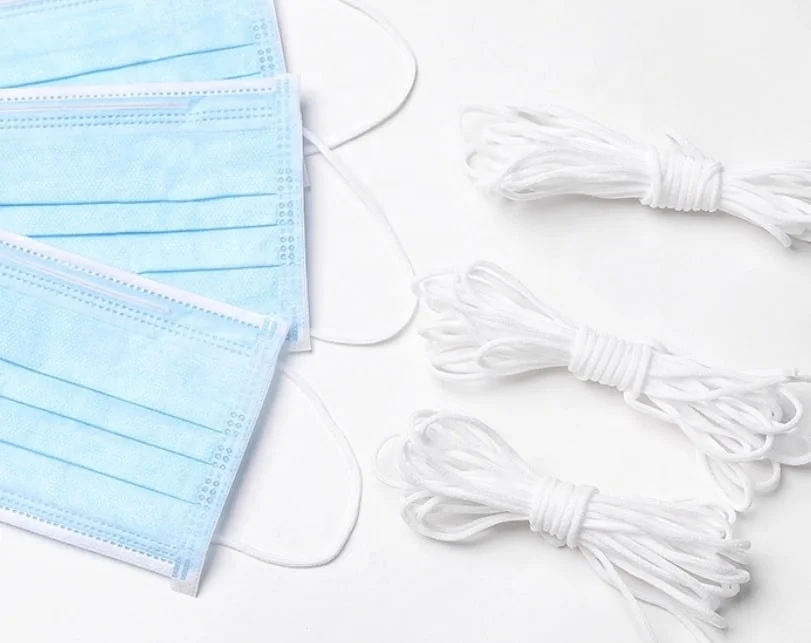 Manufacturer material elastic hank facemask shield band round flat earloop for facemask wedding flat round rope