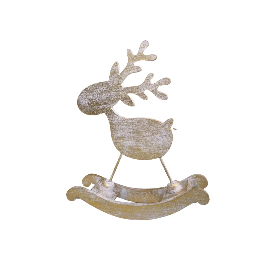 Wholesale Mini Snow Deer Wooden Christmas Tree Decoration, Christmas Gift Wooden Deer Decorations