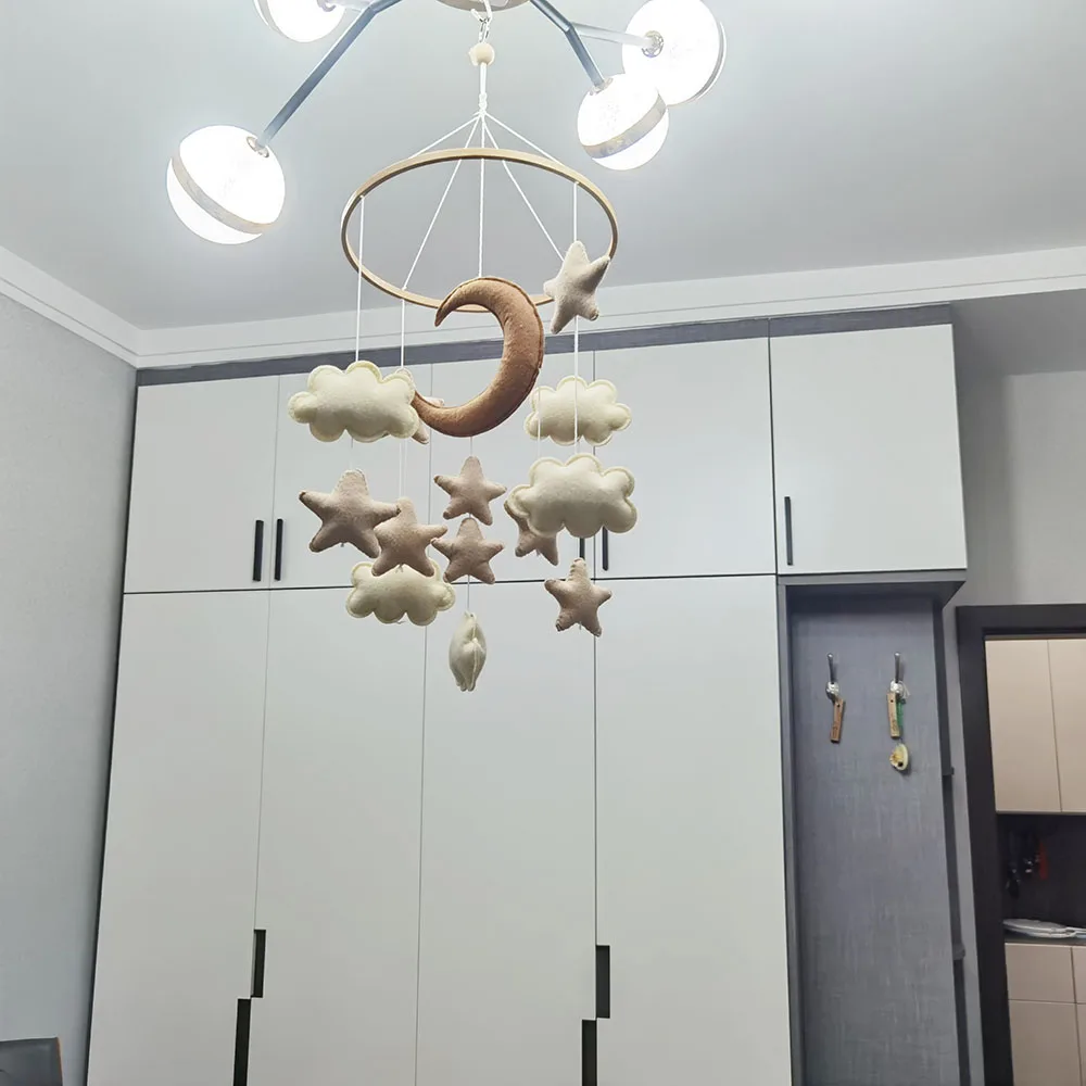 Baby Bed Bell Felt Handmade cot Hanging Toys dinosaur cloud moon  Felt Baby Crib Mobile Felt Mobile Toy