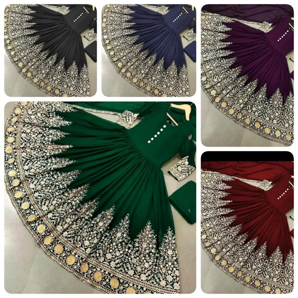 Georgette long gown  fashionable casual wear design very nice color combination with low price wholesale