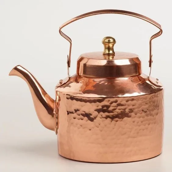 Trending Coffee Tea Serving Kettle Handmade Round Copper Tea Milk Kettle for Warming Tea Coffee Kettle