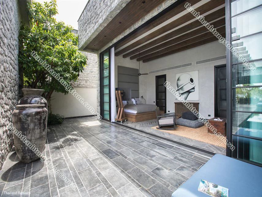 Вьетнам дешевый синий известняк Готический огражденный 40x40x2 Antic павильонный пол садовый Азиатский Bluestone Дешевая Цена