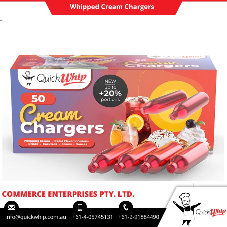OEM Supply Available for Top Notch Quality Quickwhip 9g Pack of 50 Whipped Cream Chargers for Sale
