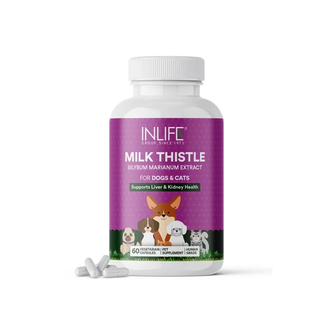 Premium Milk Thistle Capsules Traditional Herbal Support for Pets with Pure Vegetarian Ingredients