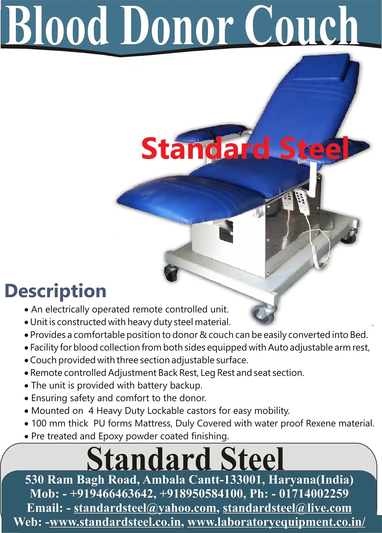 comfortable Blood donor couch blood donation couch electric blood donor chair Medical Recliner Dialysis Chair manufacturer