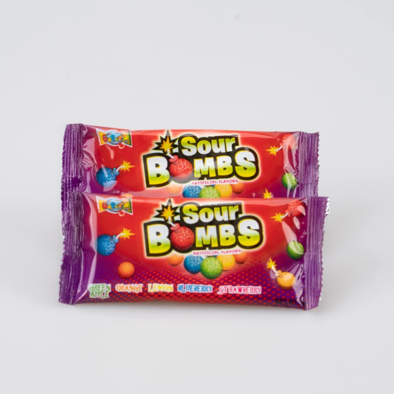 Sour bombs sour candy wholesale ball shape individual pack freeze dried slittles candies exotic candy chew sweets slittles candy