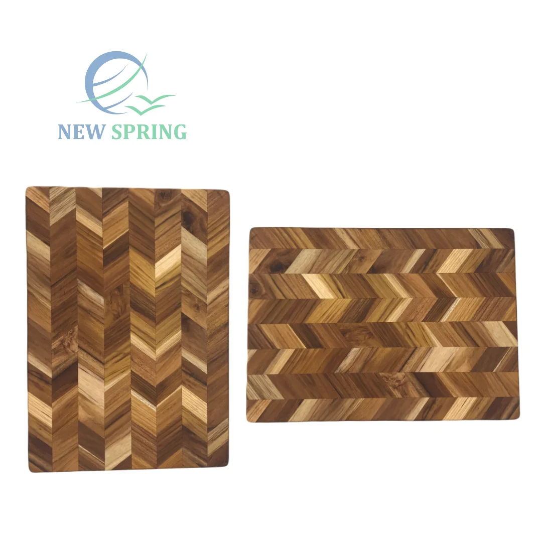 Gourmet wooden square cutting board -Teak wood cutting board - wooden serving board Classic Reversible End Bead Block Teak