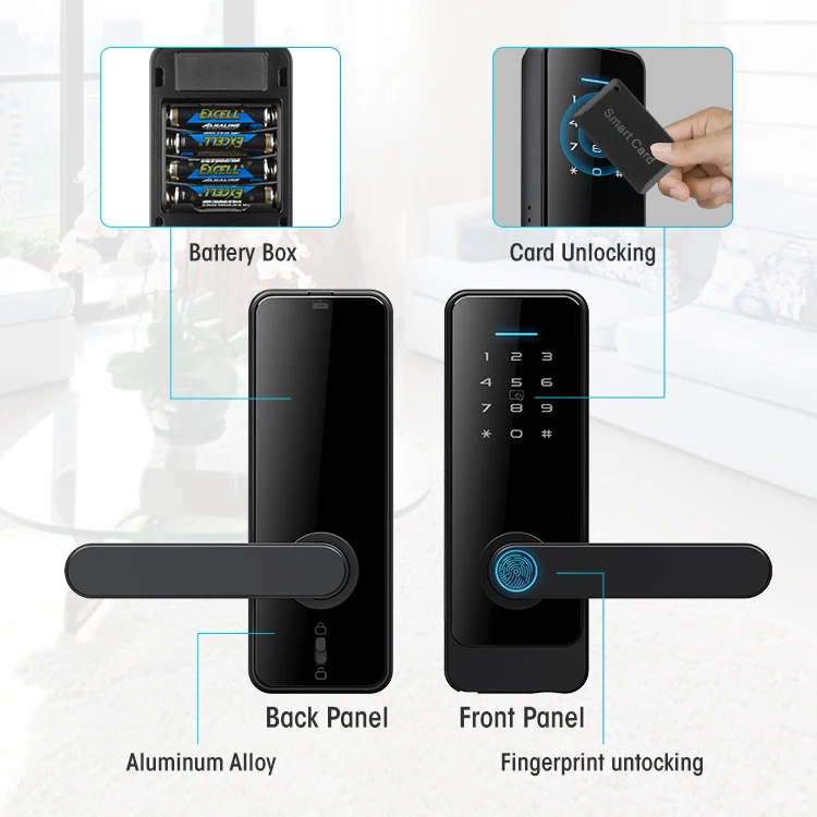 Locstar Security Fingerprint Doorlock Cerradura Inteligente Digital Biometric Ttlock App Wifi Smart Door Lock