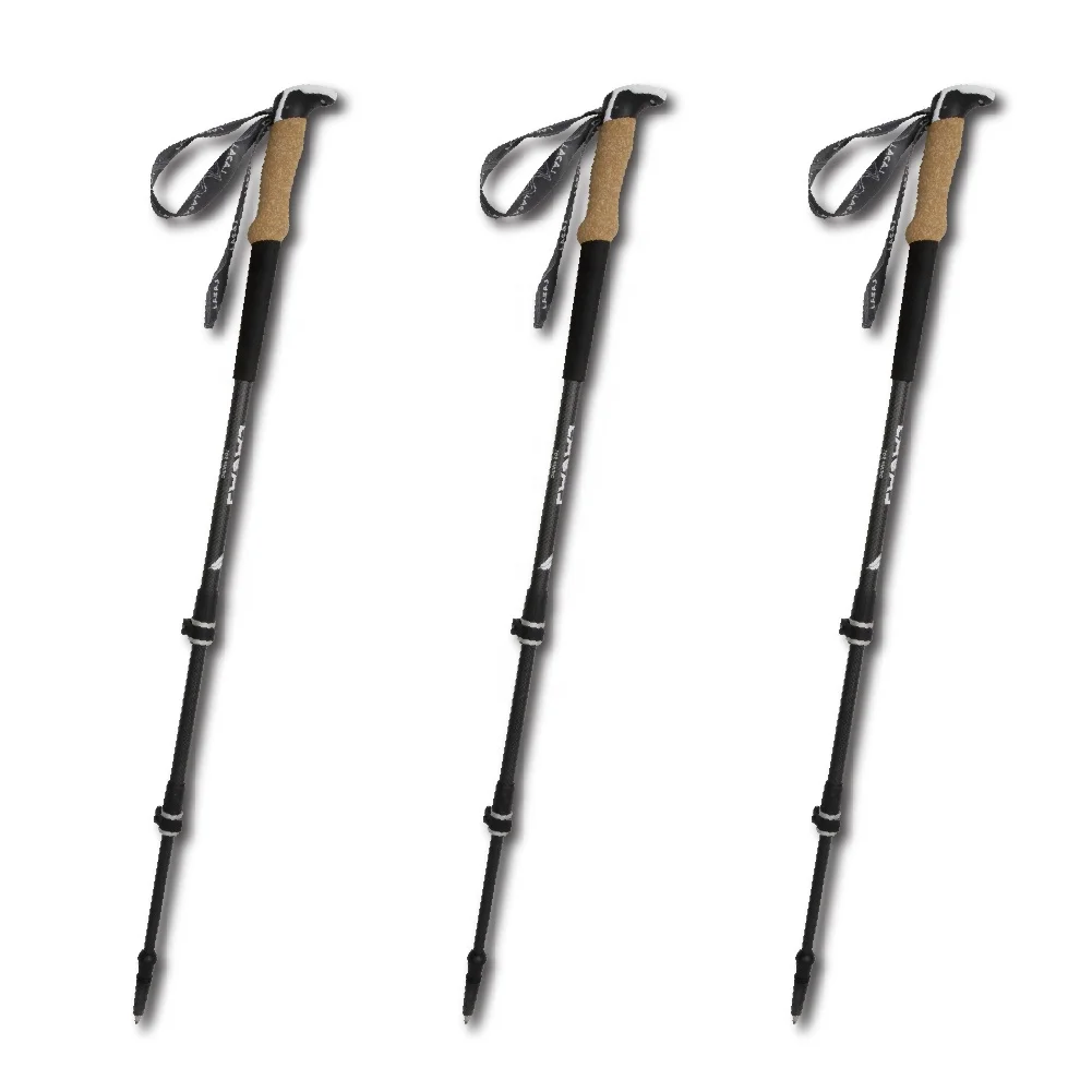 XATP High Quality Aluminum Flip lock 3 Setion  Hiking Sticks Trekking Poles Carbon Fiber