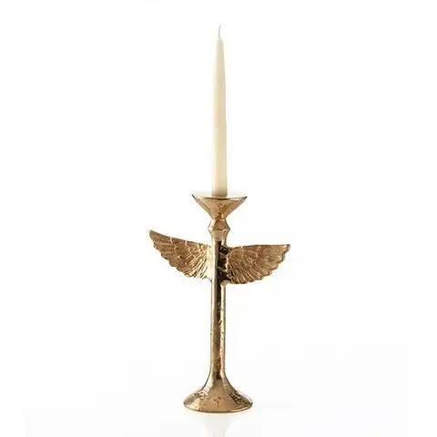 Gold Feather Design Cast Candle Stand for Home Living Room Hotel-Table Top Lighting Decorative Scented Candle Holder