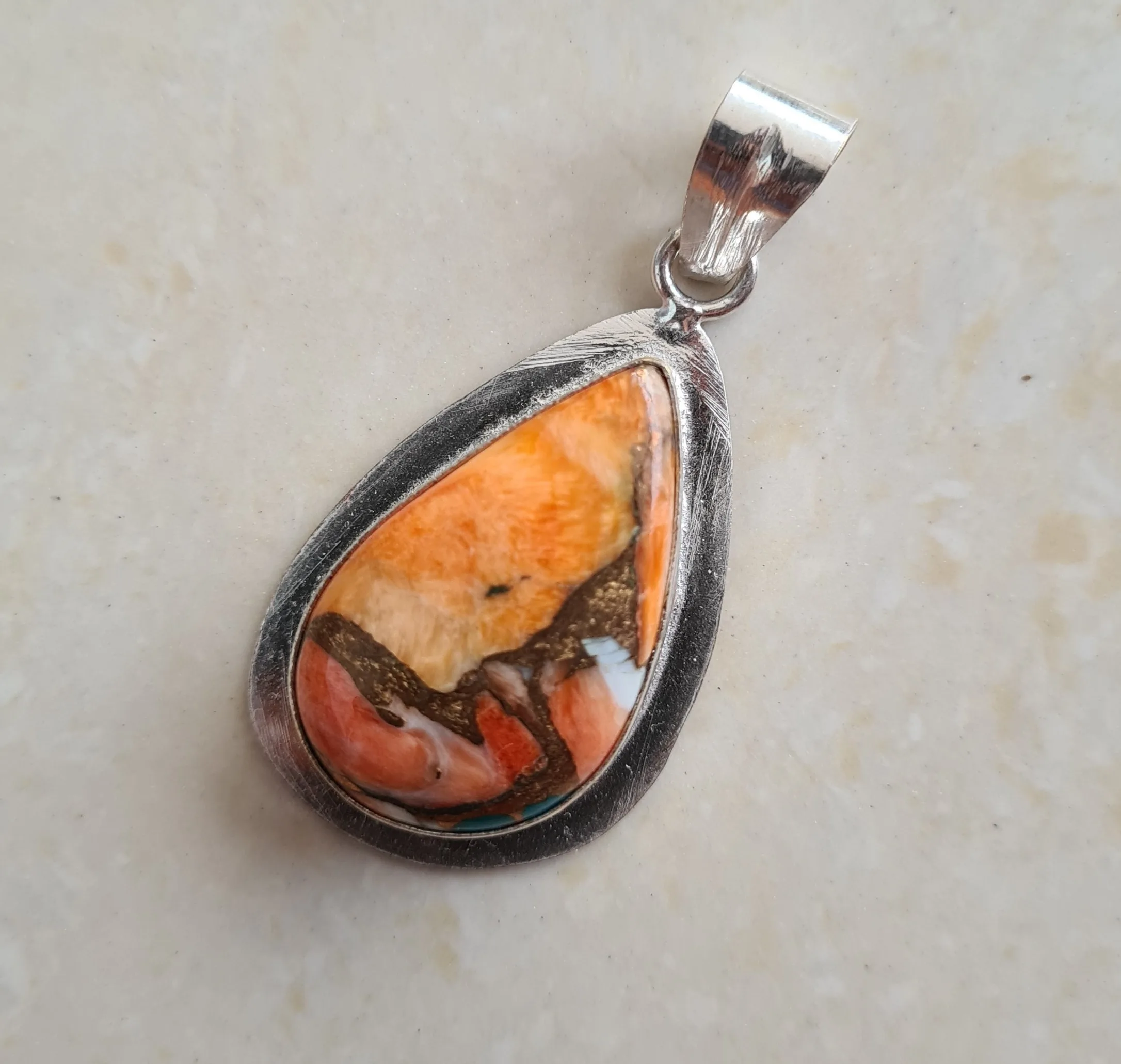 Oyster Copper Turquoise Pendant 925 Sterling Silver Handmade Jewelry Women Featuring Natural Oyster Gemstone Diamond Main Stone