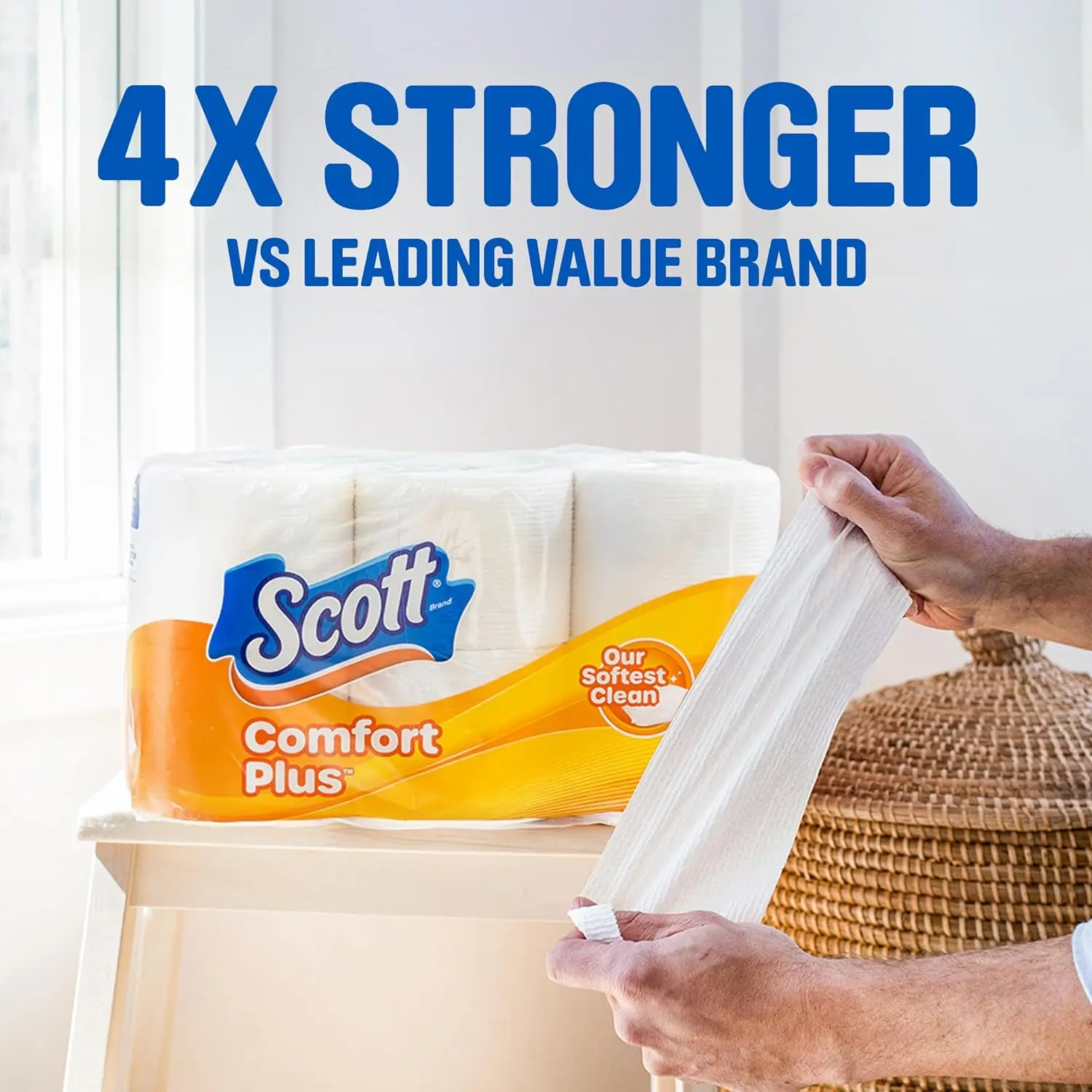Comfort Plus 12-Pack Jumbo Rolls 1-Ply Toilet Paper 231 Sheets per Roll Septic-Safe 3 Ply Pulp Material