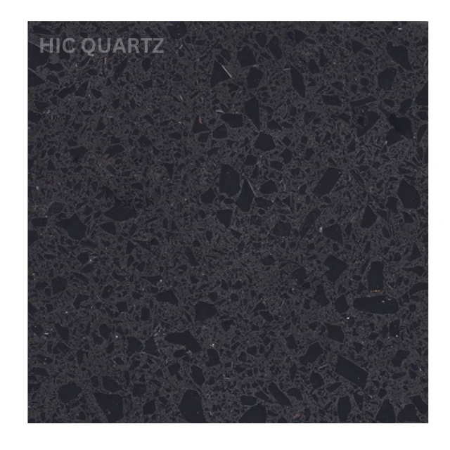 HIC Quartz Crystal Black Engineered Stone Product Zero Silica