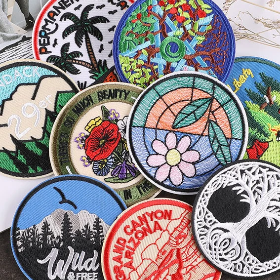 Custom Iron On Large Design Woven Patches Embroidery Logo Embroidered Chenille Patch