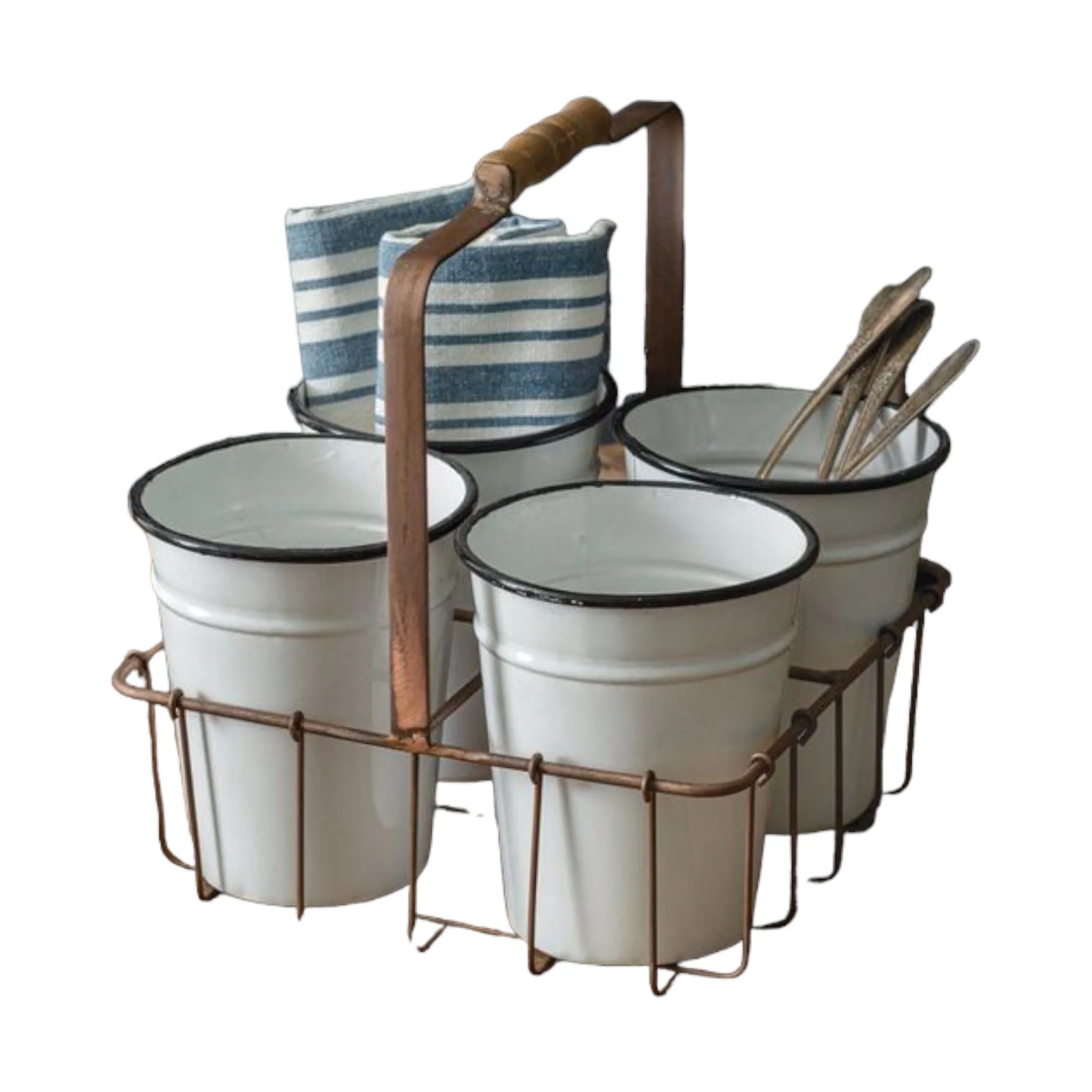 Metal Flatware Caddy Flatware Caddy Utensil Holder Stand Cutlery Storage Organizer with 3 Section For Table Kitchen Office Desk