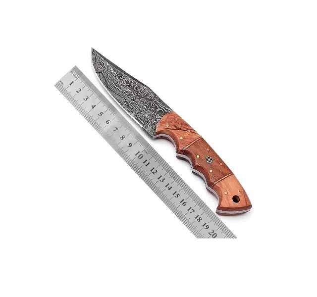 custom handmade Damascus Skinner knife high quality material use with leather sheet