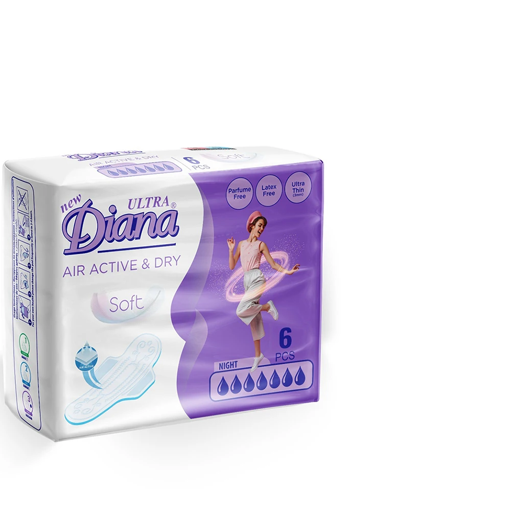 Hot Selling Private Label New Ultra Diana Air Active & Dry Soft Sanitary Pads at Lowest Price