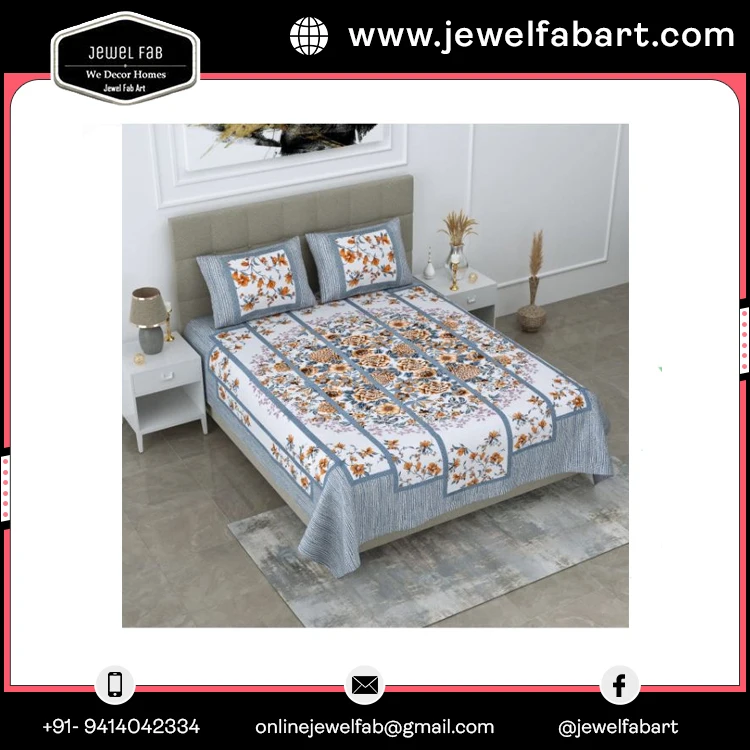 Indian Cotton Bedsheets 100% Cotton King Size Bedding Set Luxury Double Bed Sheet With Pillow Covers Home Textiles Bed Spread