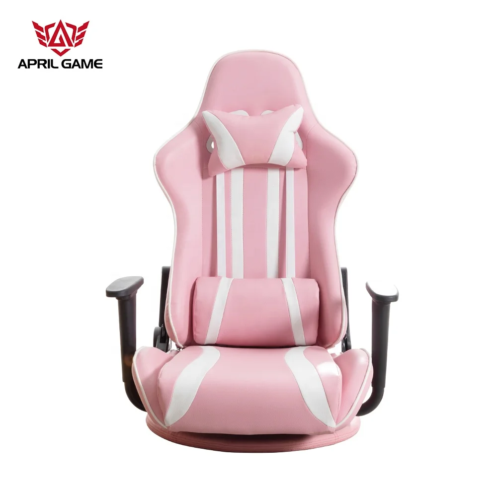 hot selling model computer e-sport Japanese pink swivel floor gaming chair without wheels