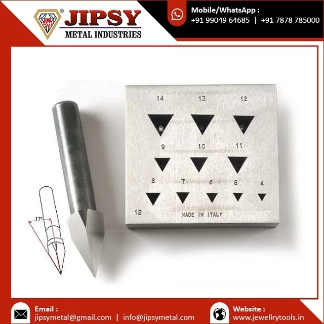 Bezel Forming Block with Round Punch - 17 Degrees - 5mm to 20mm - Bezel Setting Tool - Jewelry Forming Tool