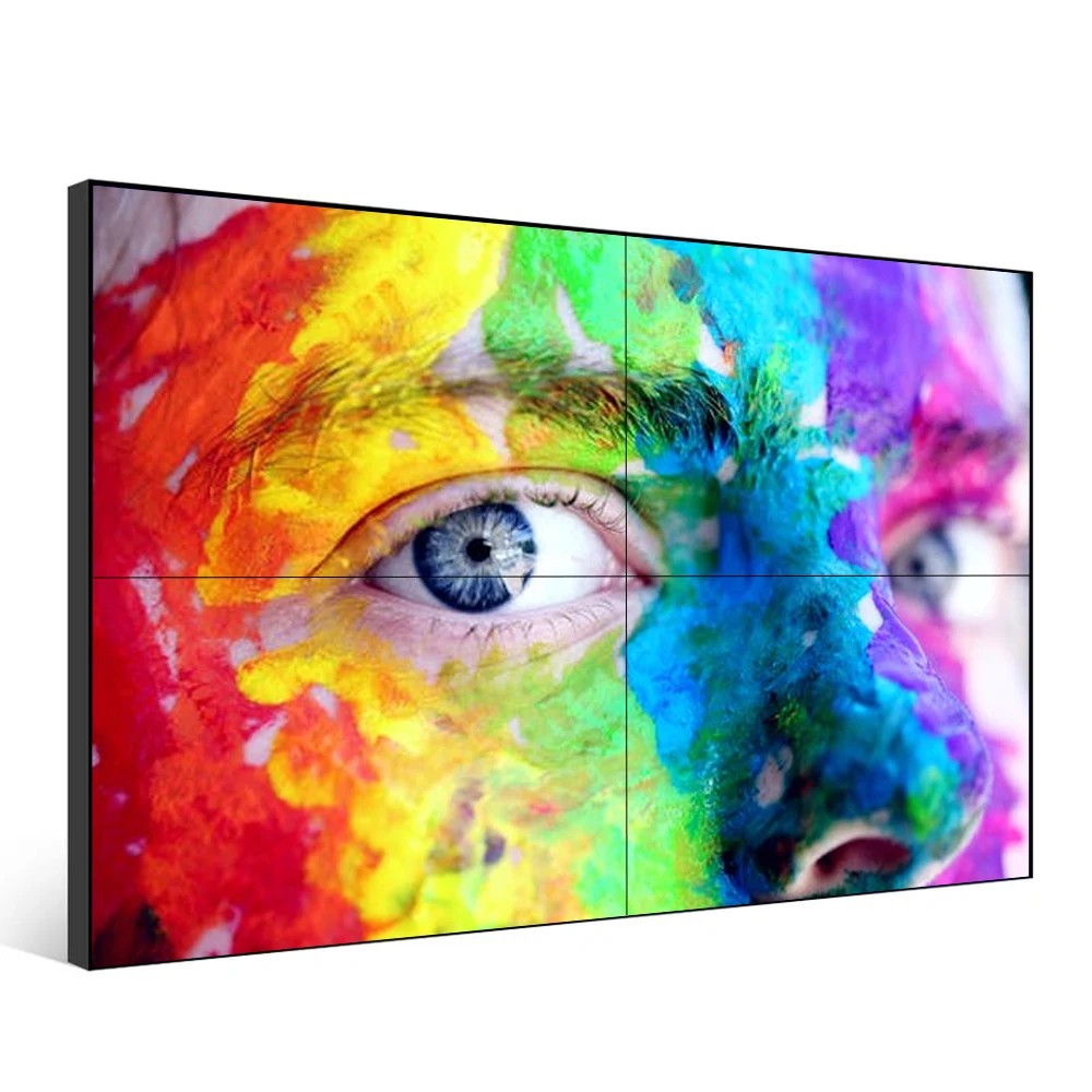 New Best Selling 46 49 55 65 Inch 0.88/1.7/1.8/3.5/8mm bezel Indoor HD multi tv screen display LCD Panel Video Wall for church