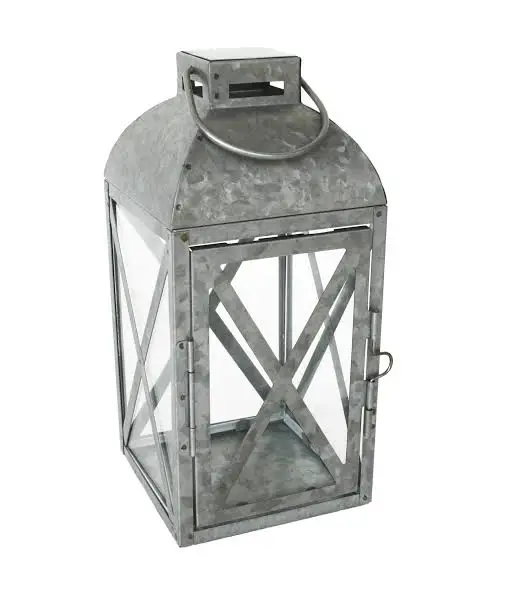 Industrial Creative Vintage Candle Galvanized Lantern Home Decoration Candle Lantern Miniature Home Decor Art Gift Gua