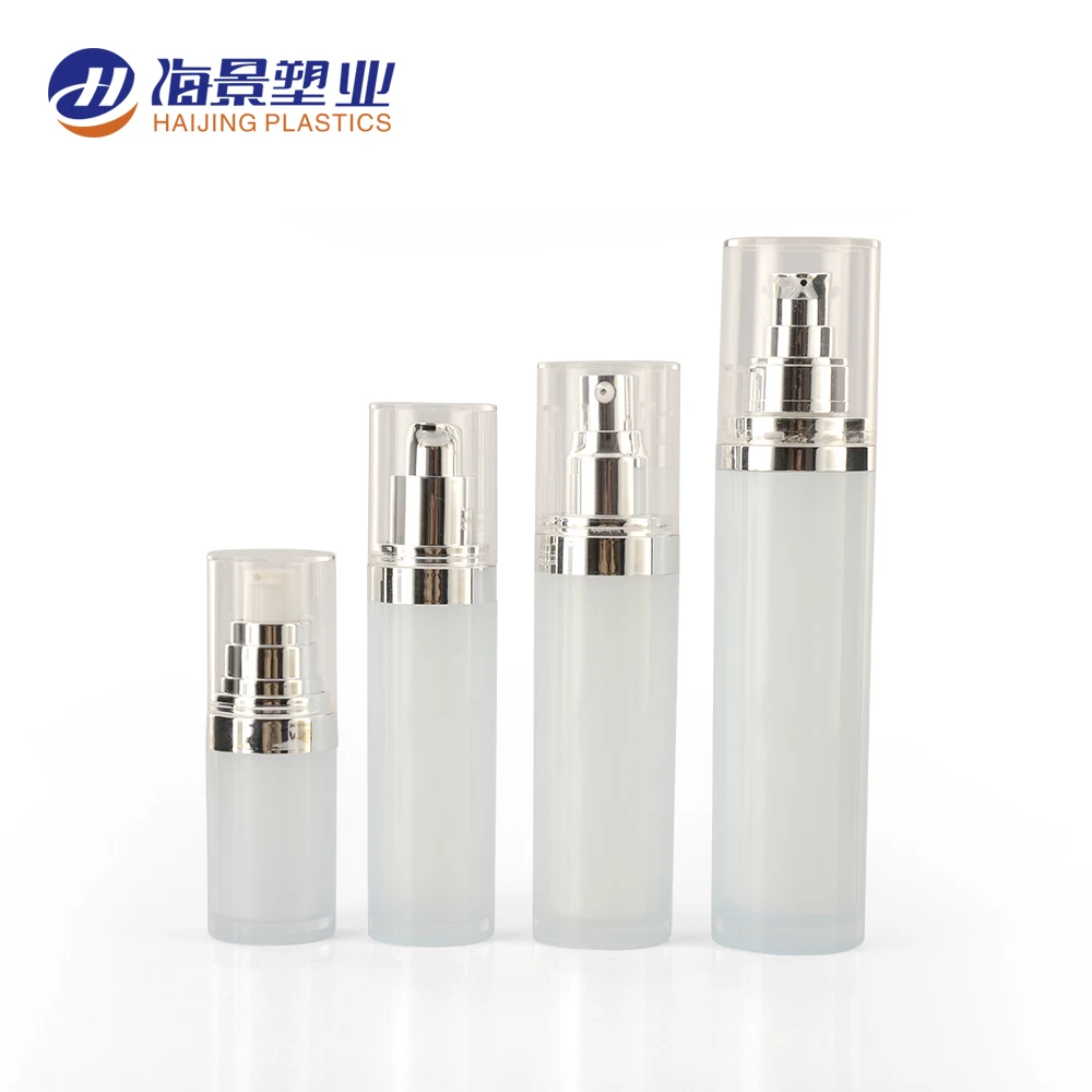 Luxury 30ml 50ml 100ml round cosmetics acrylic jar acrylic cosmetic packaging for skin care  green Fog surface airless bottle