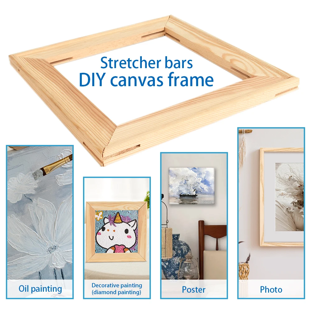 Canvas stretcher bar for wood frame 1.7x2.5cm Canvas Art Painting Frame Shaping Mixed Media DIY Canvas Frame