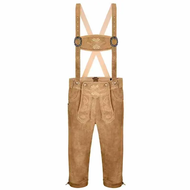 Traditional Bavarian Leather Shorts Customizable Lederhosen with Embroidery and Suspenders for Cultural Events and Oktoberfest