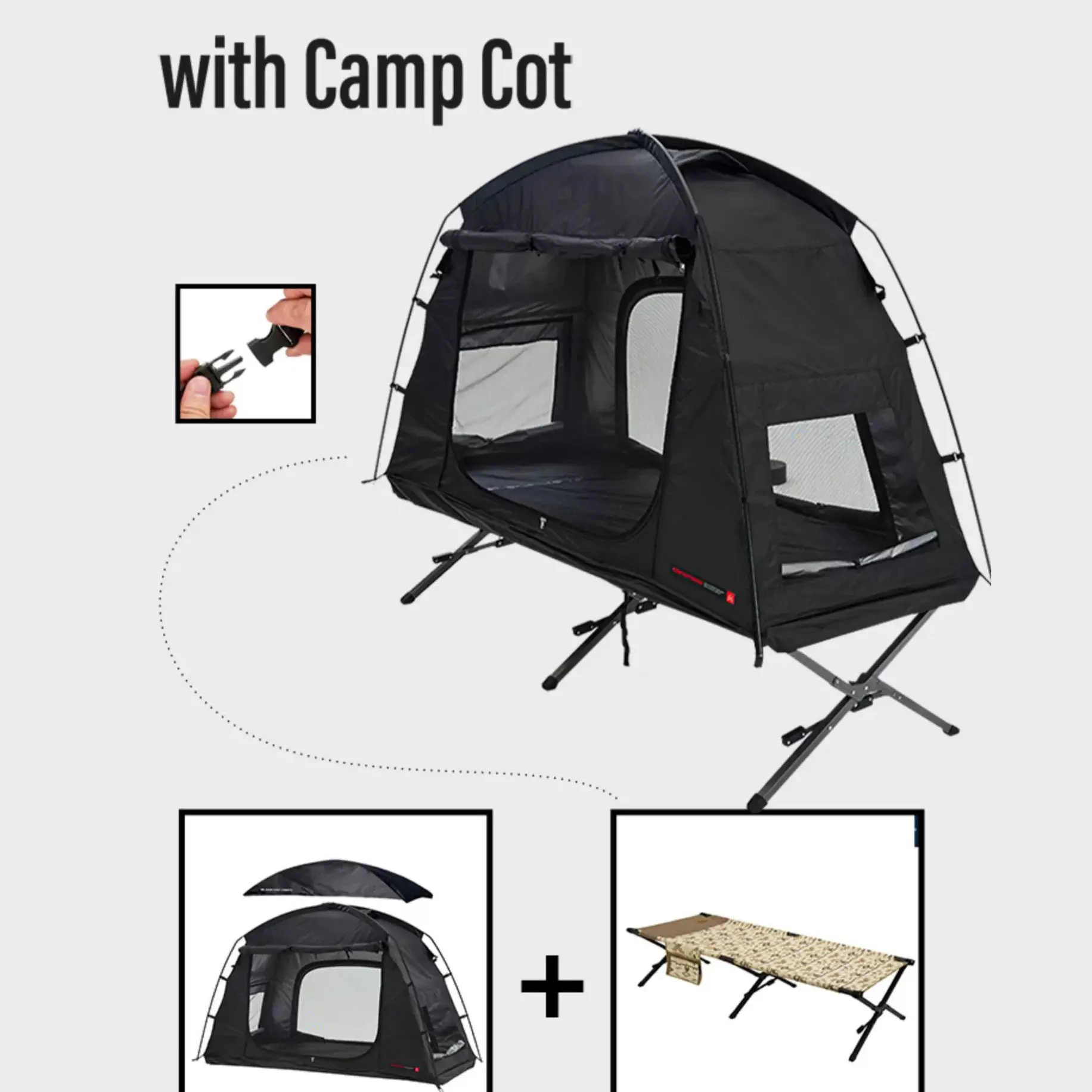 1-2 people Automatic sleep glamping Tent Tourist Waterproof Windproof Sunscreen canvas compact Camping Cot Tent Outdoor