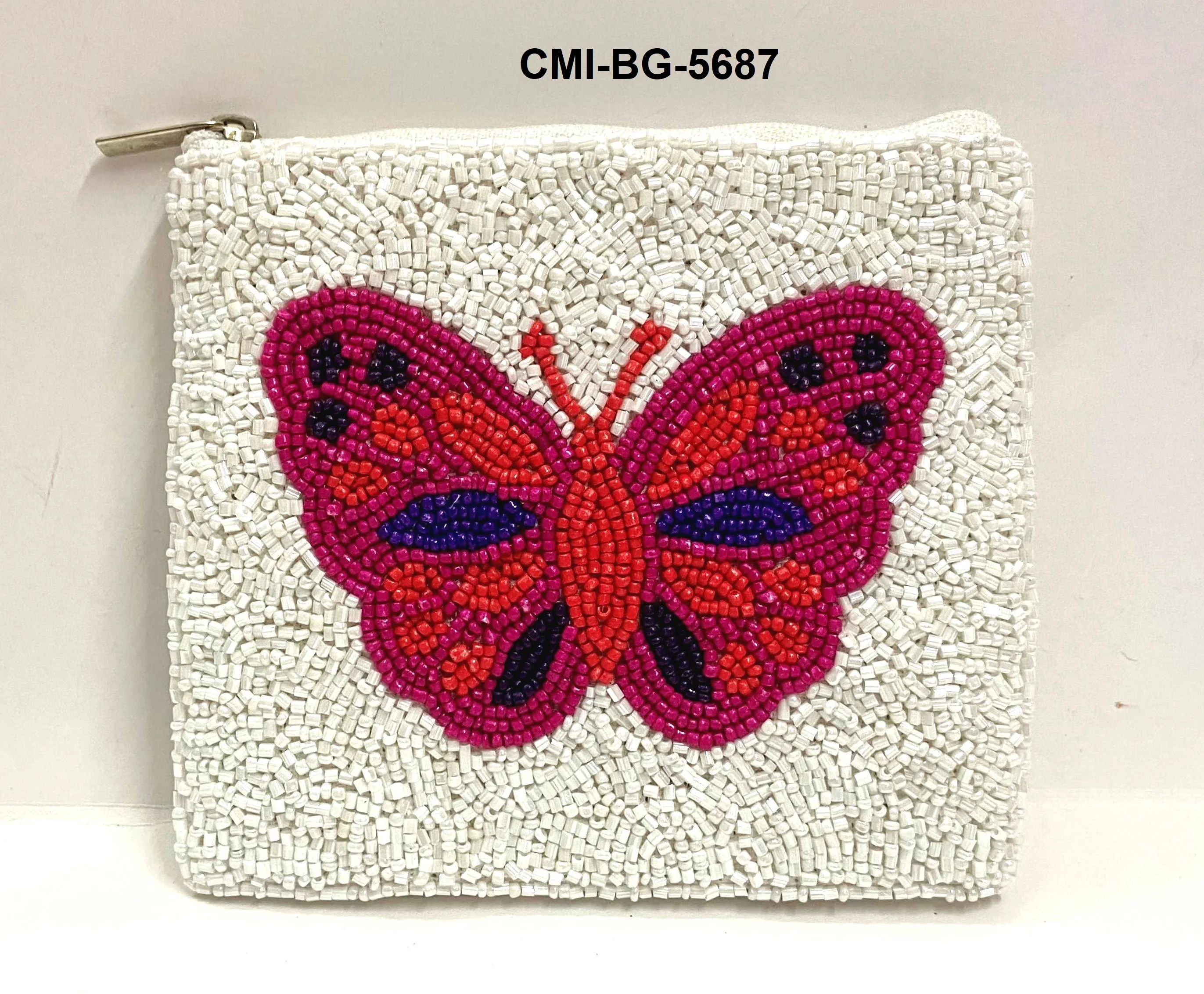 Trendy Hot Customized Beaded Coin Purse Women Girls Handmade Embroidered Coinbag Zipper Closure Unique Design Cute Style Wallet