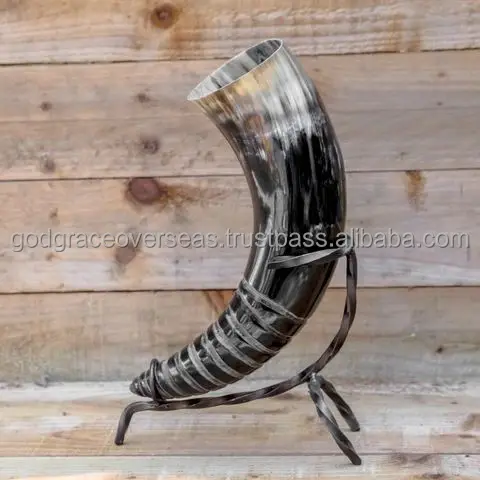 High Quality Viking Drinking Horn Natural Agate Polished Handicraft Carved Nautical Style for Home Decoration for Christmas