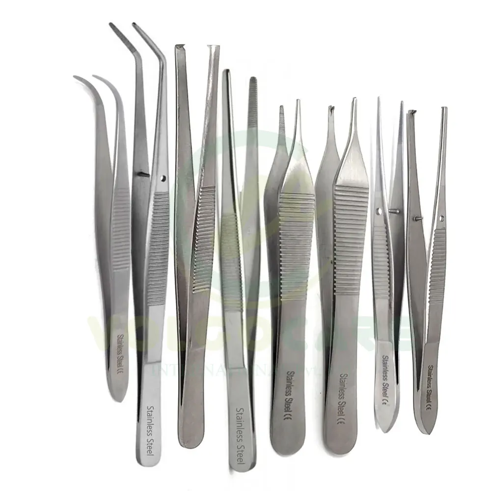 Customized Sizes And Design 8 Surgical Tweezers Medical Nursing Thumb Forceps Cotton Dressing Vet Instrument