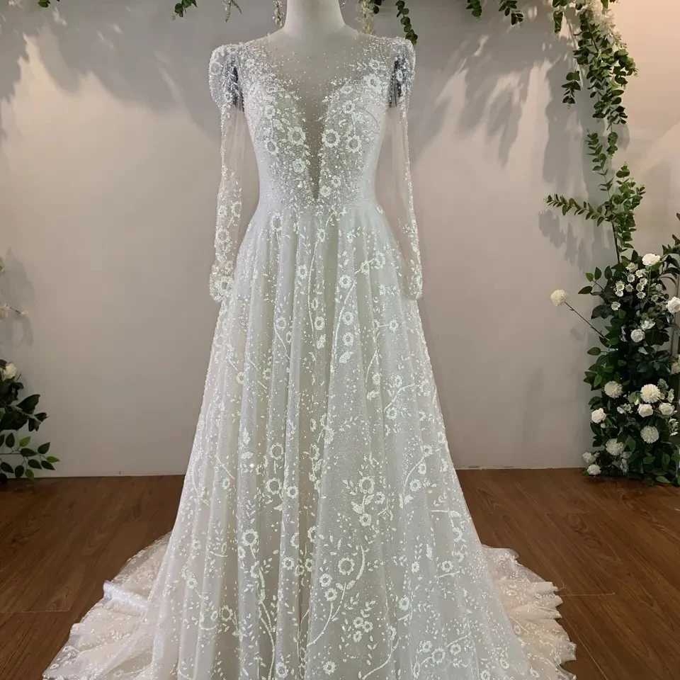 Beautiful Light Luxury Wedding Dress Elegant Gentle Slim Figure Display Bridal Wedding Dress by handmade TNBPno38