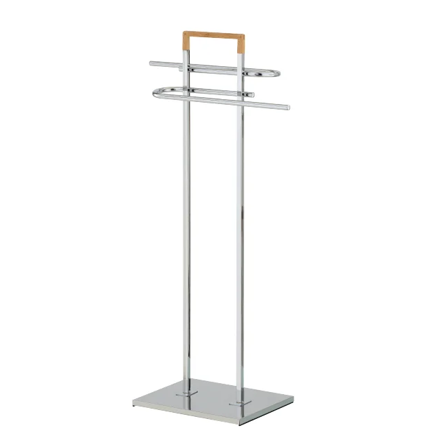 Black Friday wholesale Taiwan home storage Furniture Manufacturer MIT Housewares wooden bamboo towel stand with metal frame