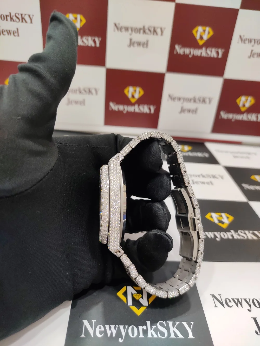 Automatic Movement Mechanical High Quality Handmade VVS Moissanite Diamond Iced Out Male Female Luxury Stainless Steel Watch