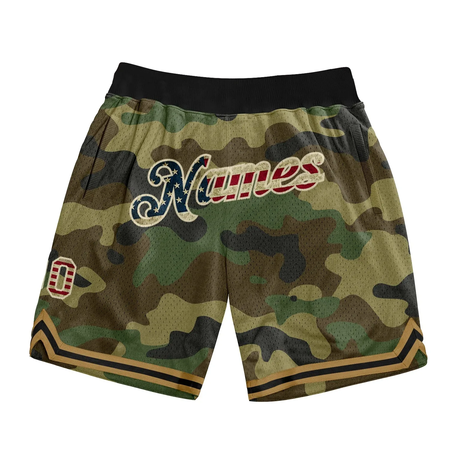 Custom Camo Royal-Gold Authentic Salute To Service Basketball Shorts