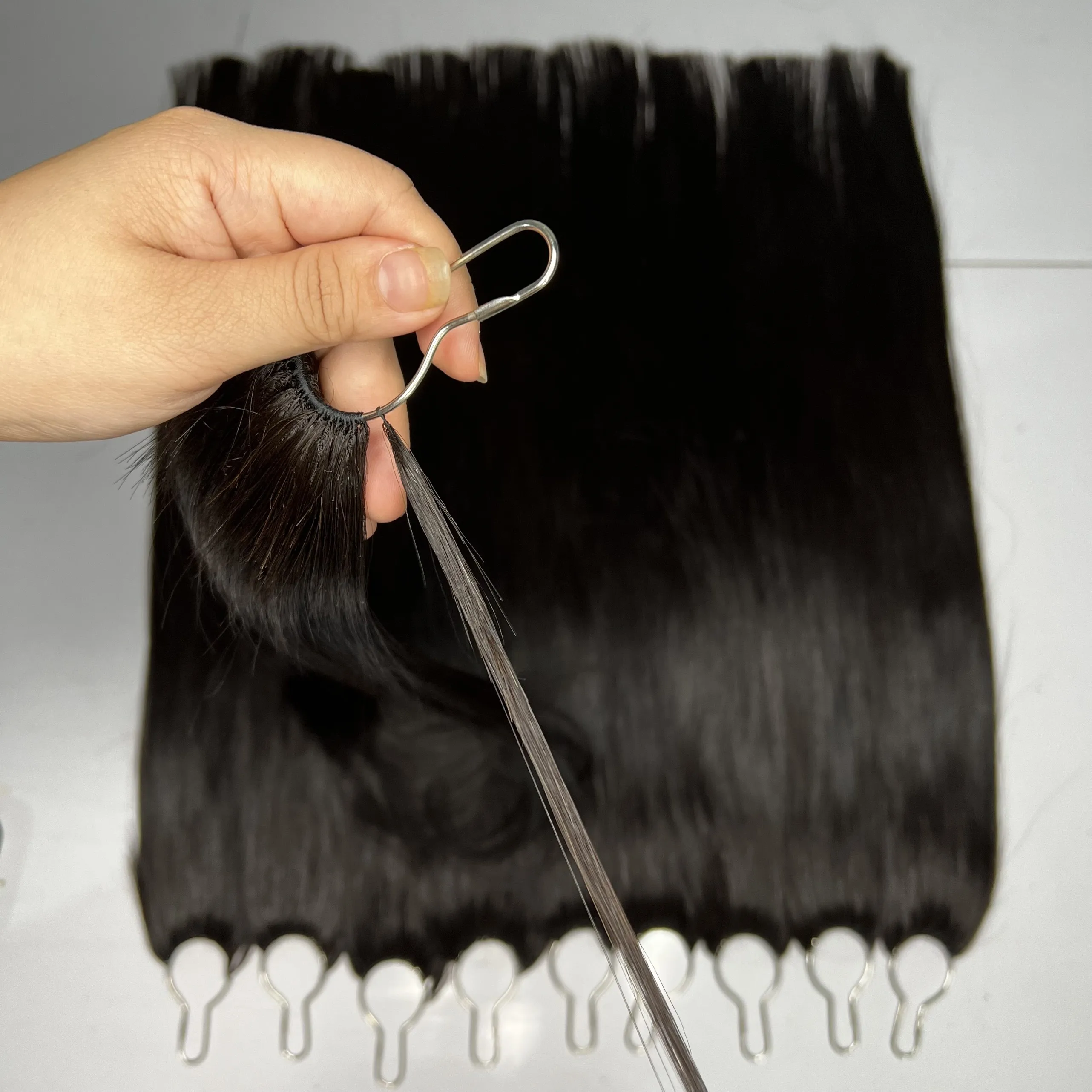 NANO-TIP натуральные черные 100% вьетнамские необработанные человеческие волосы 6-36 дюймов волнистый стиль может окрашивать все цвета включая девственную блондинку