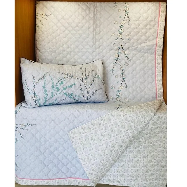 Commercial Super King Size Printed Luxury White Egyptian 100% Organic Cotton GOTS Certificate Double Bedding Set Duvet Cushion