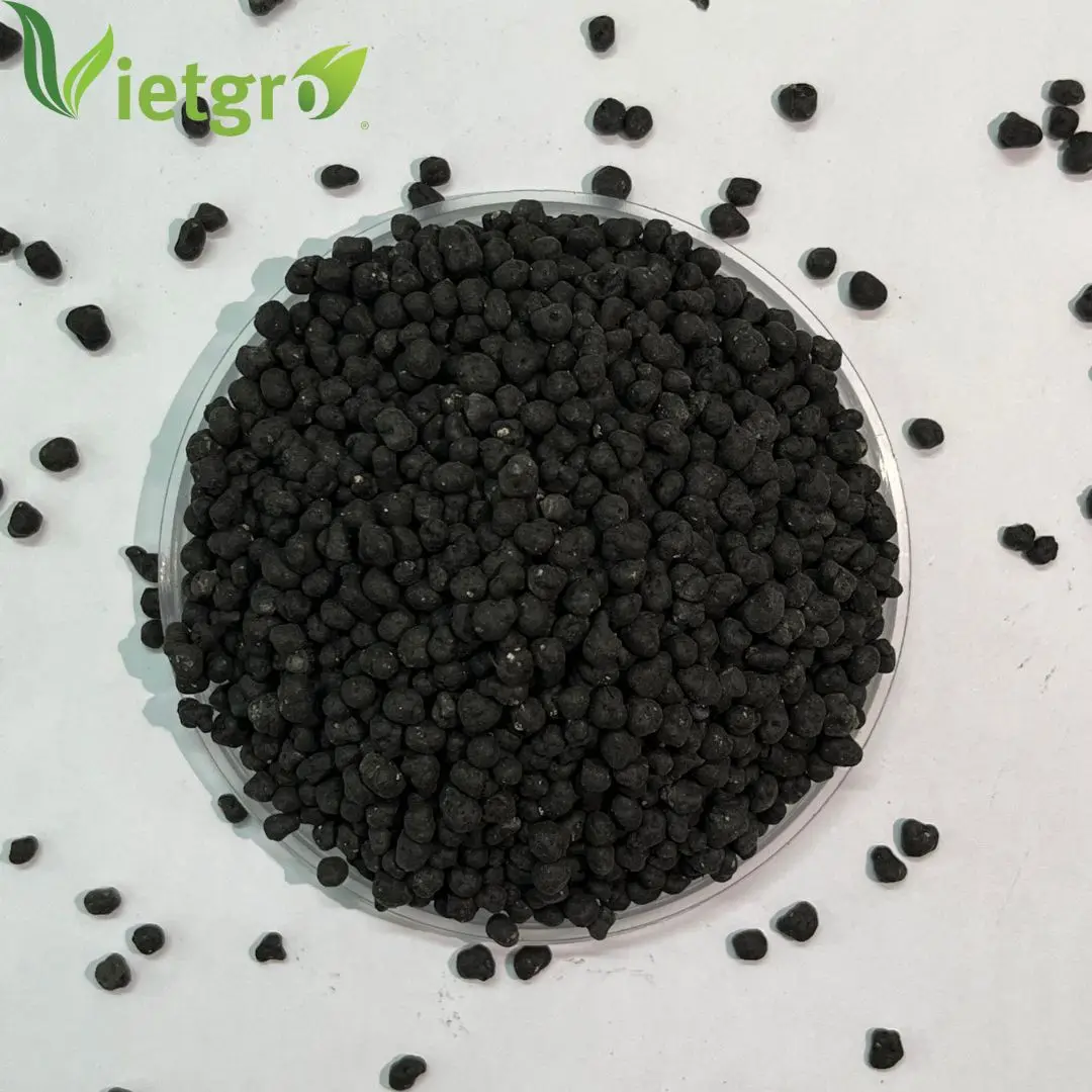 Vietgro Wholesale Organic Fertilizer NPK 2-1-1+30%OM origin Vietnam for Philippines - Black Granular