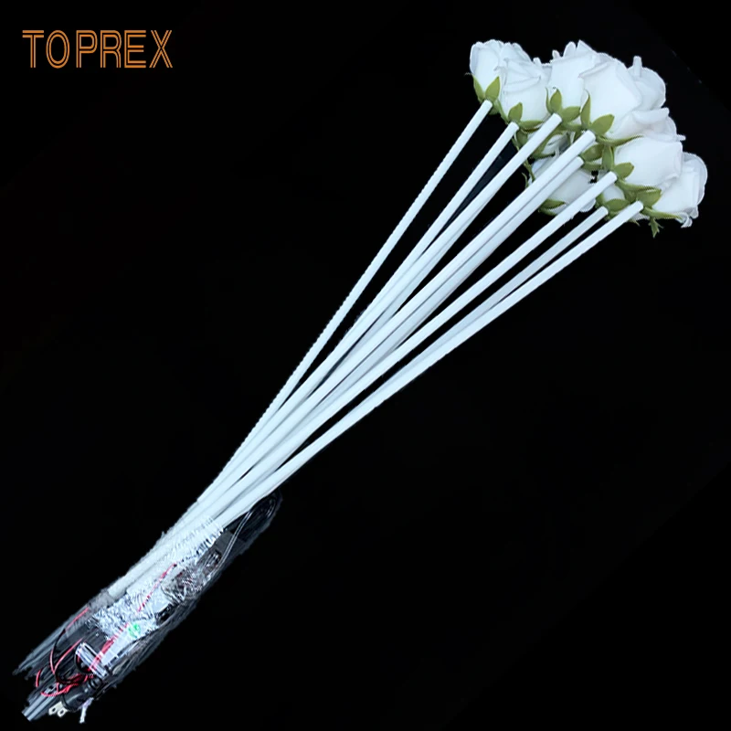 wholesale 9 flower head bright pink blue White Lantern purple LED red roses artificial with rose night lamp for wed decoration