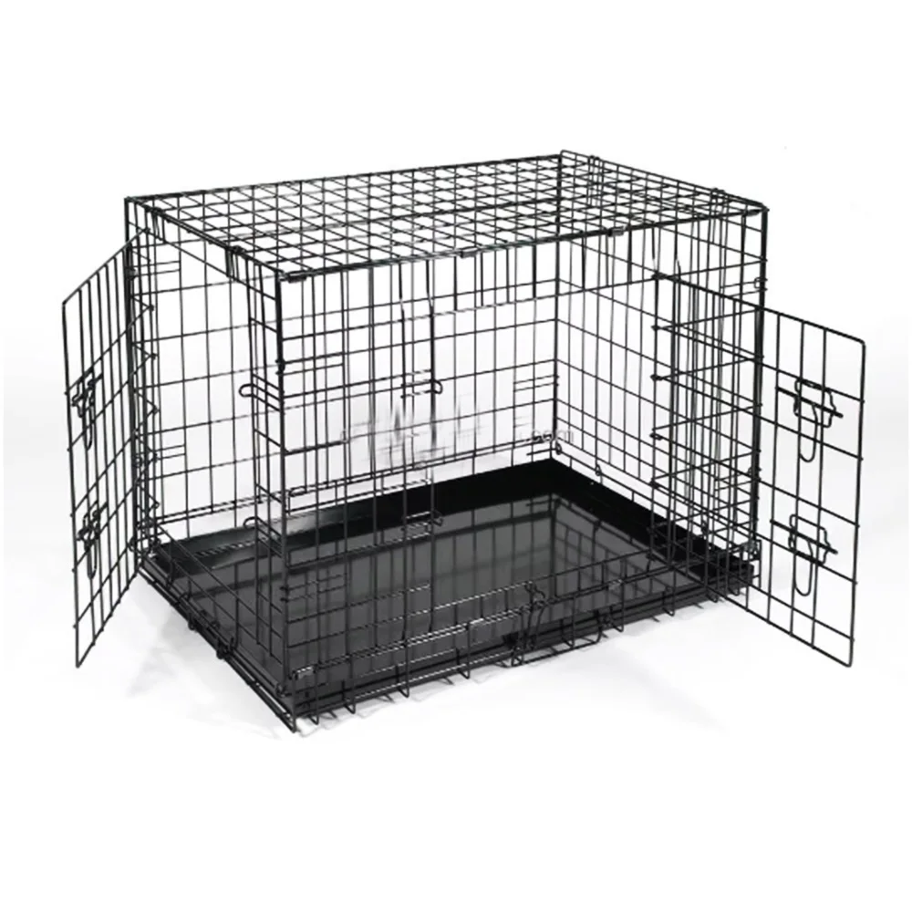 Wholesale Heavy-Duty Metal Dog Crate Portable Folding 23 30 48 Inches Wire Mesh Kennel for Pets for Cats Dog Travelling House