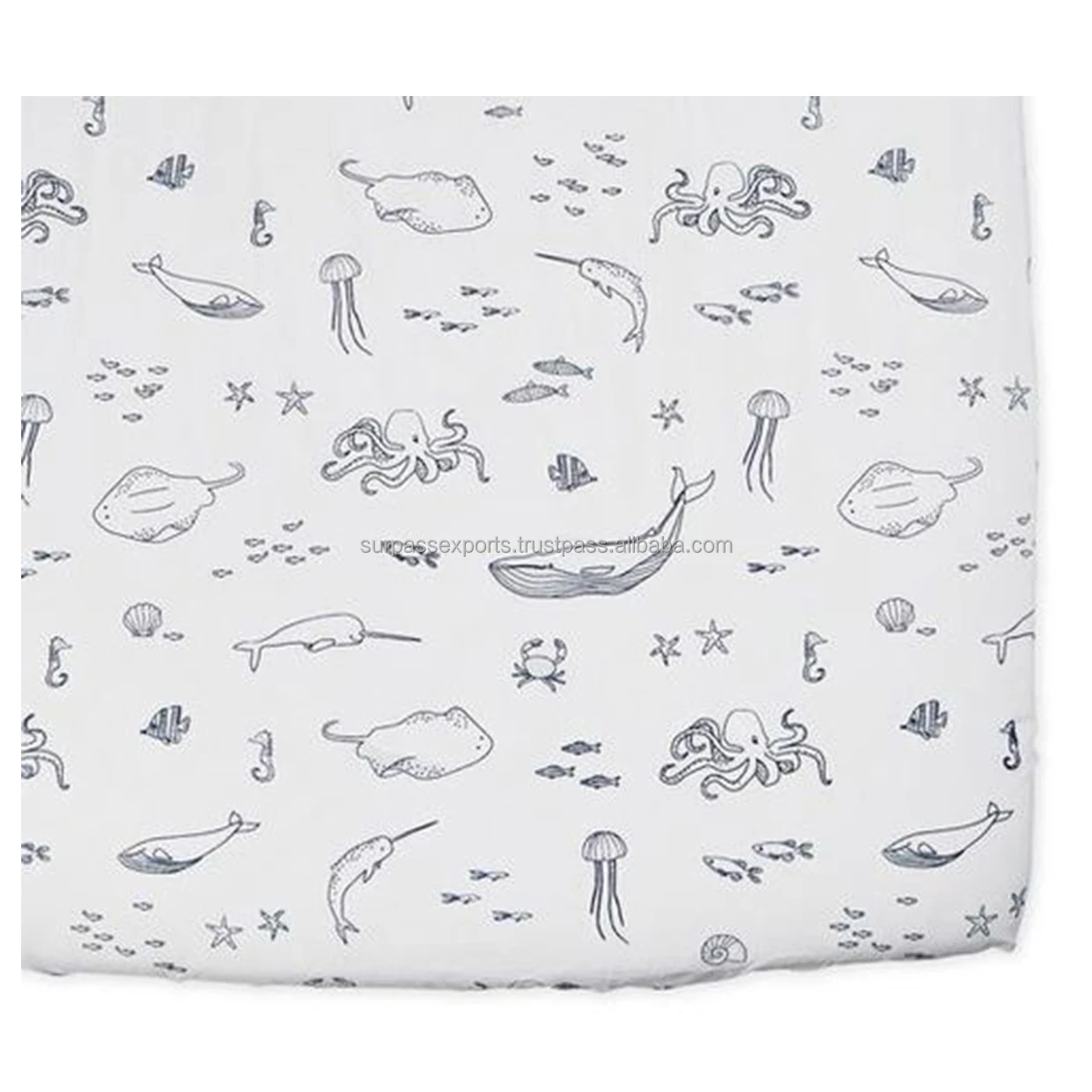 Organic Cotton Made Changing Pad Gauze from Exporters, customized printing available with GOTS certificate
