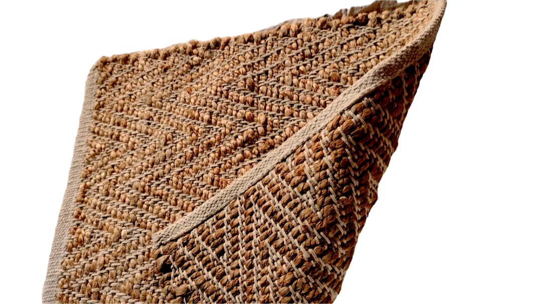 Indian Traditional Reversible Jute Runner Rug Handwoven Natural Jute Sisal Flat Weave Indoor Outdoor Farm House Living Room Rugs