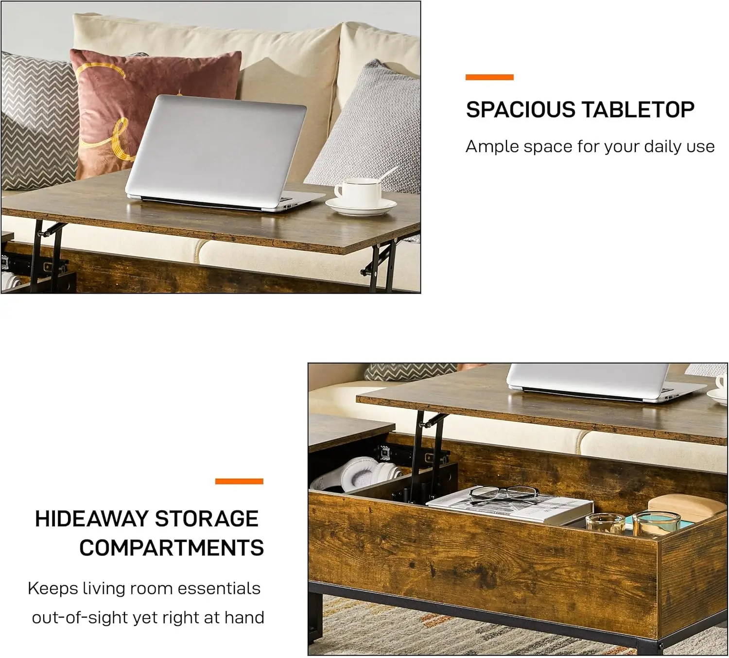 Luxury Nordic Living Room Multifunction Lift Up Coffee Tables Wooden Lift Top Coffee Table With Hidden Compartment