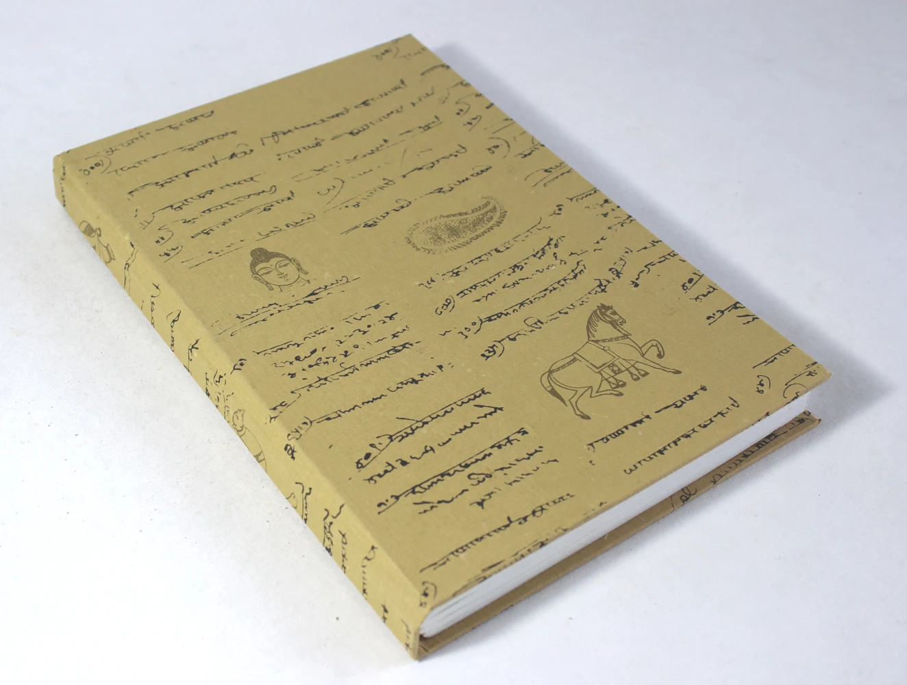 High Quality Khaki Color with Antique Script Paper Notebooks and Symbol Printed Customized Notebook A5 for Gifting and Journal