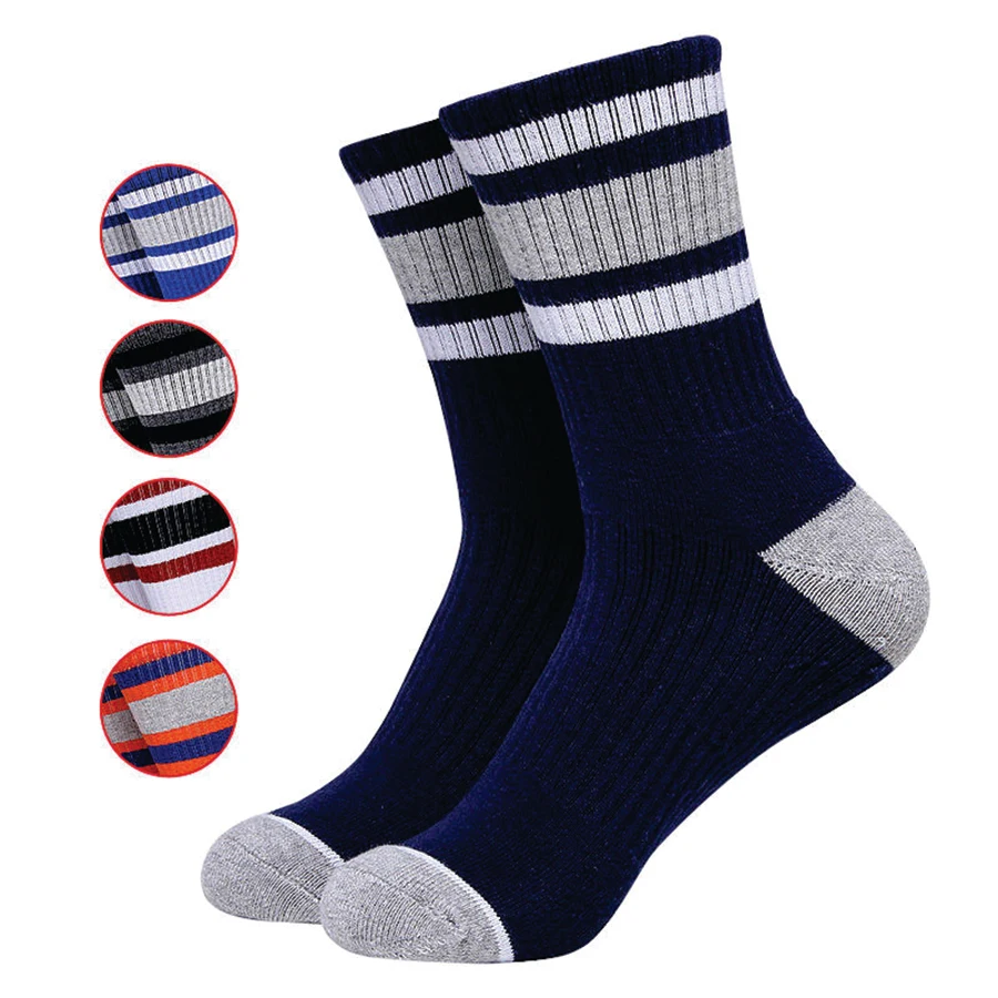 Wholesale Customized Cotton Running Socks Custom Soccer Sports Socks Men Anti Slip Athletic Socks